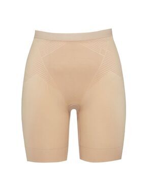 SPANX Thinstincts 2.0 Light Tan Shapewear Large Mid Thigh Short